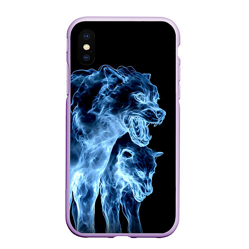 Чехол iPhone XS Max матовый Волки призраки / 3D-Сиреневый – фото 1