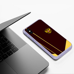 Чехол iPhone XS Max матовый Россия спорт стиль ссср, цвет: 3D-светло-сиреневый — фото 2