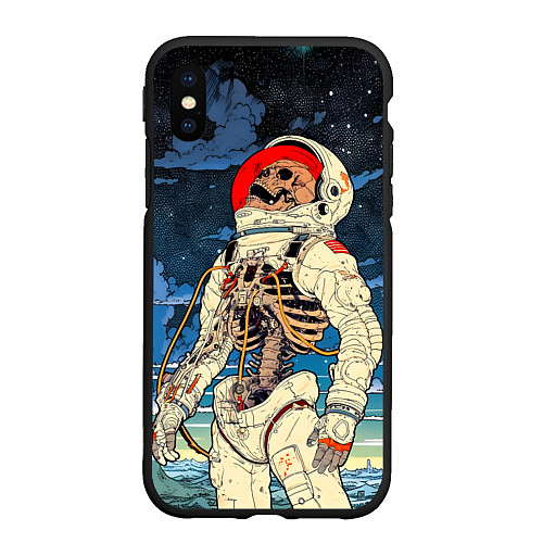 Чехол iPhone XS Max матовый Скелет - астронавт / 3D-Черный – фото 1