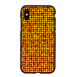 Чехол iPhone XS Max матовый Солнечный жёлто-красный мозаика