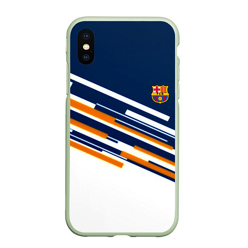 Чехол iPhone XS Max матовый Реал мадрид текстура футбол спорт / 3D-Салатовый – фото 1