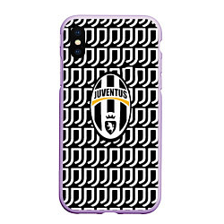 Чехол iPhone XS Max матовый Juventus pattern fc, цвет: 3D-сиреневый
