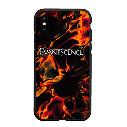 Чехол iPhone XS Max матовый Evanescence red lava, цвет: 3D-черный