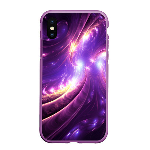 Чехол iPhone XS Max матовый Фиолетовый фрактал / 3D-Фиолетовый – фото 1