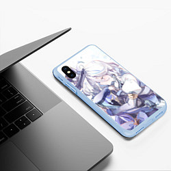 Чехол iPhone XS Max матовый Genshin Impact Furina hugs, цвет: 3D-голубой — фото 2