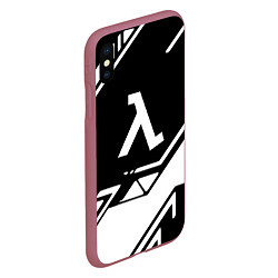 Чехол iPhone XS Max матовый Half life текстура геометрия, цвет: 3D-малиновый — фото 2