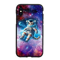 Чехол iPhone XS Max матовый The cat is a brave cosmonaut - ai art, цвет: 3D-черный