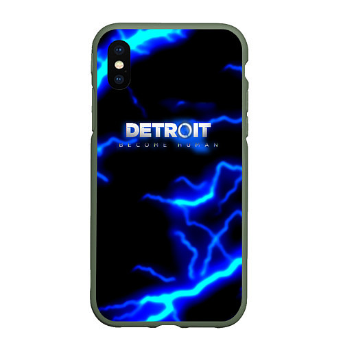Чехол iPhone XS Max матовый Detroit become human storm / 3D-Темно-зеленый – фото 1