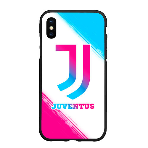 Чехол iPhone XS Max матовый Juventus neon gradient style / 3D-Черный – фото 1