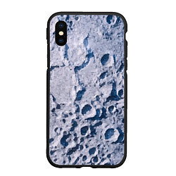 Чехол iPhone XS Max матовый Кратеры на Луне - star dust, цвет: 3D-черный