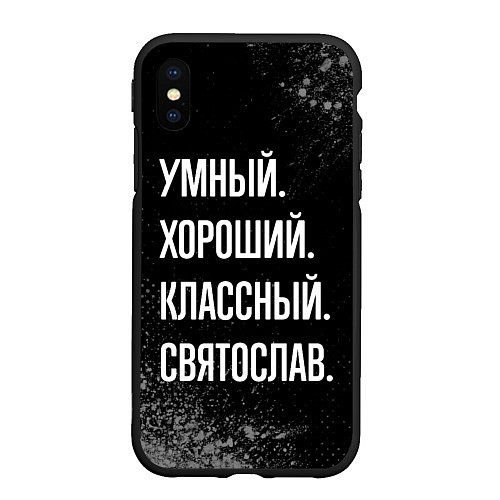 Чехол iPhone XS Max матовый Умный хороший классный: Святослав / 3D-Черный – фото 1