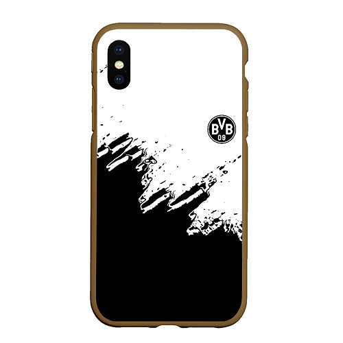 Чехол iPhone XS Max матовый Borussia sport краски / 3D-Коричневый – фото 1