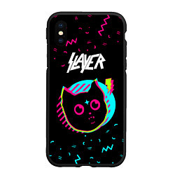 Чехол iPhone XS Max матовый Slayer - rock star cat, цвет: 3D-черный
