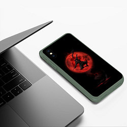 Чехол iPhone XS Max матовый Ниндзя кровавой луны, цвет: 3D-темно-зеленый — фото 2