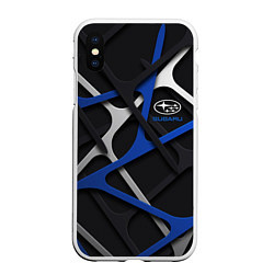 Чехол iPhone XS Max матовый Subaru - 3D texture, цвет: 3D-белый