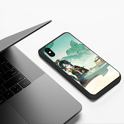 Чехол iPhone XS Max матовый Genshin Impact Сянь Юнь, цвет: 3D-черный — фото 2