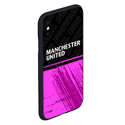 Чехол iPhone XS Max матовый Manchester United pro football посередине, цвет: 3D-черный — фото 2