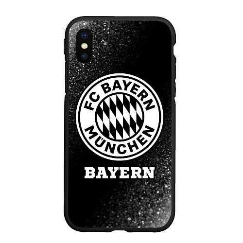 Чехол iPhone XS Max матовый Bayern sport на темном фоне / 3D-Черный – фото 1