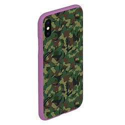 Чехол iPhone XS Max матовый Камуфляж Woodland классический, цвет: 3D-фиолетовый — фото 2