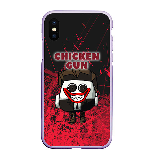 Чехол iPhone XS Max матовый Chicken gun clown / 3D-Светло-сиреневый – фото 1