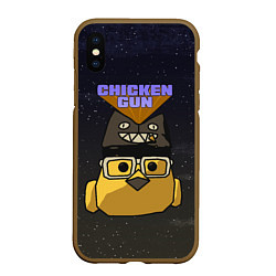 Чехол iPhone XS Max матовый Chicken gun space, цвет: 3D-коричневый