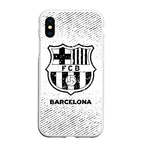 Чехол iPhone XS Max матовый Barcelona с потертостями на светлом фоне / 3D-Белый – фото 1
