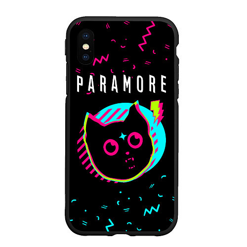 Чехол iPhone XS Max матовый Paramore - rock star cat / 3D-Черный – фото 1