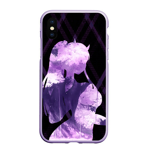 Чехол iPhone XS Max матовый Сакура в силуэте Зеро ту / 3D-Светло-сиреневый – фото 1
