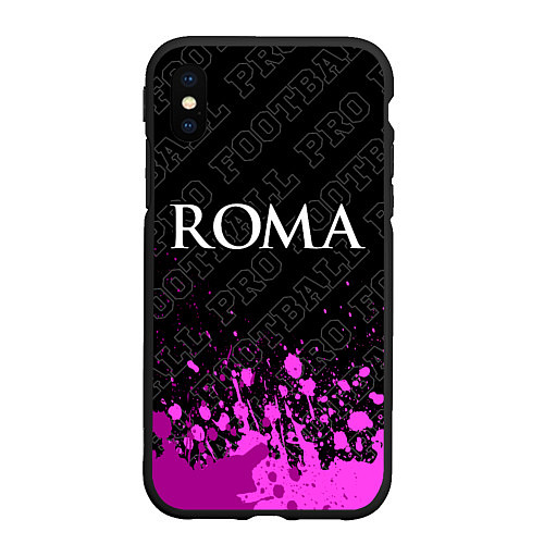 Чехол iPhone XS Max матовый Roma pro football посередине / 3D-Черный – фото 1
