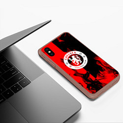 Чехол iPhone XS Max матовый Chelsea fire storm текстура, цвет: 3D-коричневый — фото 2