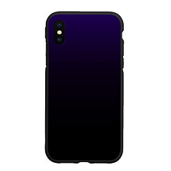 Чехол iPhone XS Max матовый Фиолетово-чёрный тёмный градиент