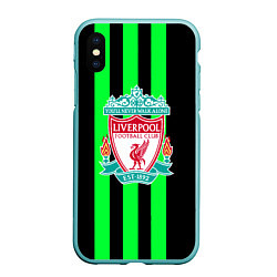 Чехол iPhone XS Max матовый Liverpool line green, цвет: 3D-мятный