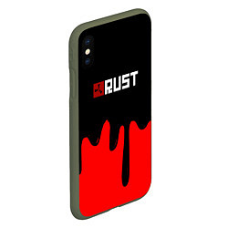 Чехол iPhone XS Max матовый RUST краски разводы пустошь, цвет: 3D-темно-зеленый — фото 2