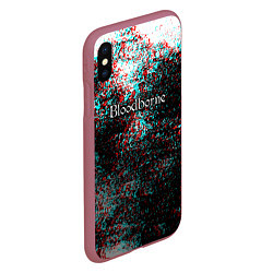 Чехол iPhone XS Max матовый Bloodborn souls глитч краски, цвет: 3D-малиновый — фото 2