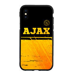 Чехол iPhone XS Max матовый Ajax - gold gradient посередине, цвет: 3D-черный