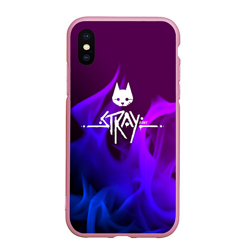 Чехол iPhone XS Max матовый Stray неоновый огонь / 3D-Розовый – фото 1