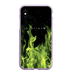 Чехол iPhone XS Max матовый Destity огненный стиль, цвет: 3D-сиреневый