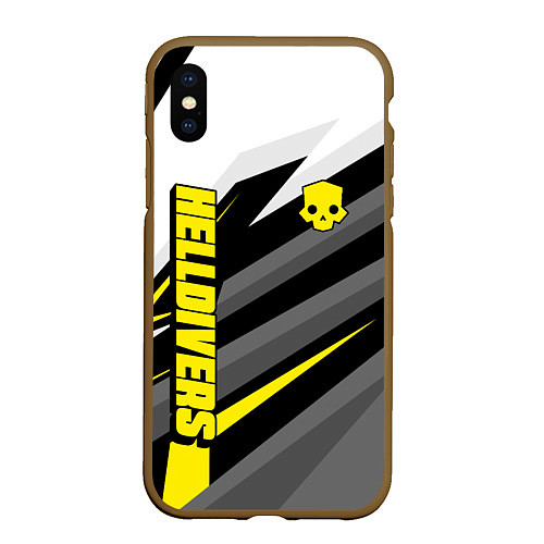 Чехол iPhone XS Max матовый Helldivers 2: Uniform Yellow x White / 3D-Коричневый – фото 1