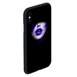 Чехол iPhone XS Max матовый Синяя помада, цвет: 3D-черный — фото 2