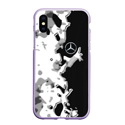 Чехол iPhone XS Max матовый Mercedes benz sport germany steel, цвет: 3D-светло-сиреневый