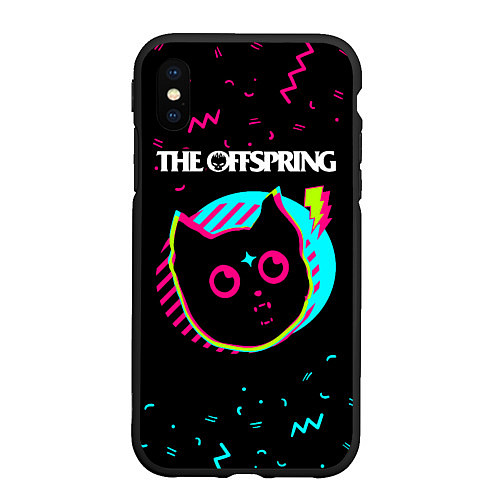 Чехол iPhone XS Max матовый The Offspring - rock star cat / 3D-Черный – фото 1