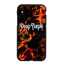 Чехол iPhone XS Max матовый Deep Purple red lava