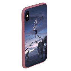 Чехол iPhone XS Max матовый Sousou no Frieren Фрирен battle, цвет: 3D-малиновый — фото 2