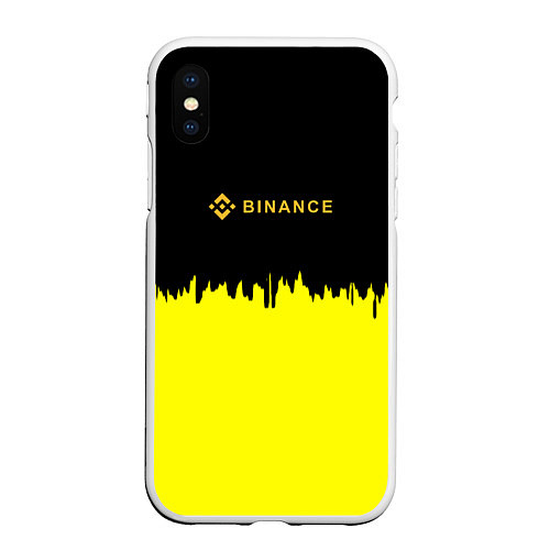 Чехол iPhone XS Max матовый Binance биржа краски / 3D-Белый – фото 1