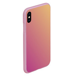 Чехол iPhone XS Max матовый Градиент желтый малиновый по диагонали, цвет: 3D-розовый — фото 2