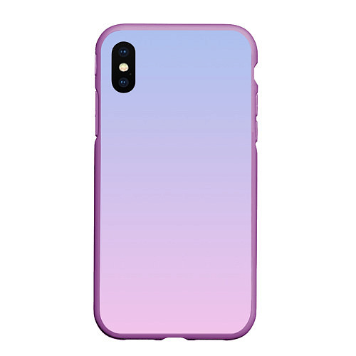 Чехол iPhone XS Max матовый Градиент лавандовый / 3D-Фиолетовый – фото 1