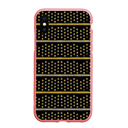 Чехол iPhone XS Max матовый Жёлтые круги и полосы / 3D-Баблгам – фото 1