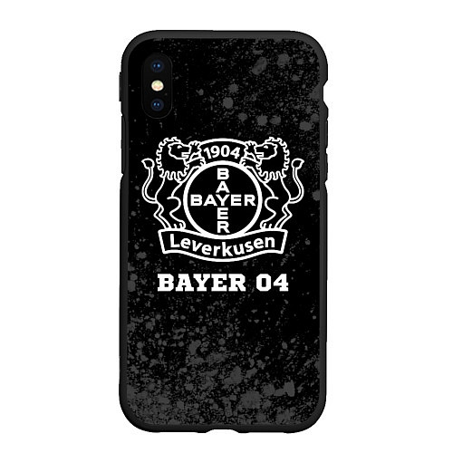 Чехол iPhone XS Max матовый Bayer 04 sport на темном фоне / 3D-Черный – фото 1