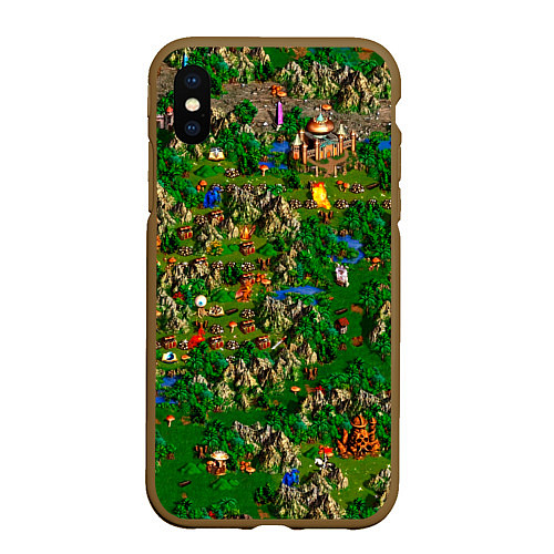 Чехол iPhone XS Max матовый Карта из Героев 3 / 3D-Коричневый – фото 1