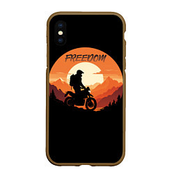 Чехол iPhone XS Max матовый Мотоцикл - это свобода, цвет: 3D-коричневый